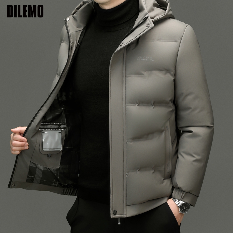 Top grade designer inverno nova marca masculina parka jaqueta grossa casual moda blusão com capuz bolha casacos roupas dos homens 2025