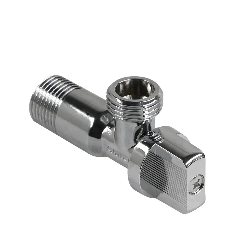 Brass Right Angle Stop Valve Water Shut Off Ball Valve Cold/ Hot Water for Water Heater Bathroom Sink Triangle Valve