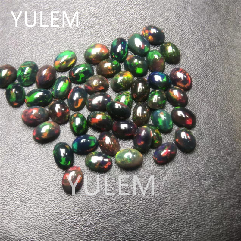 1 pz cabochon in pietra naturale opale nero cabochon ovale perline per creazione di gioielli collana fai da te orecchini braccialetto accessorio