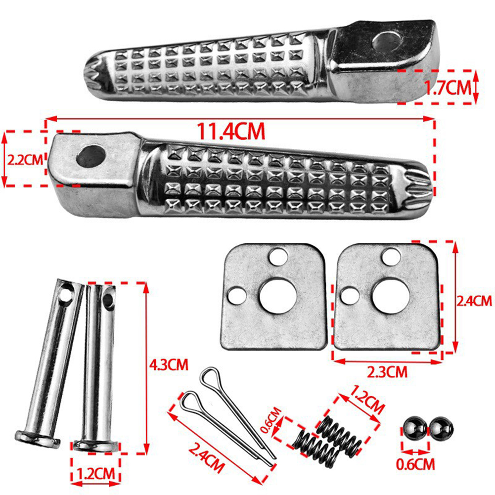 Reposapiés universales negros para motocicleta, pedales delanteros y traseros resistentes al desgaste de aleación de aluminio para la mayoría de las motocicletas