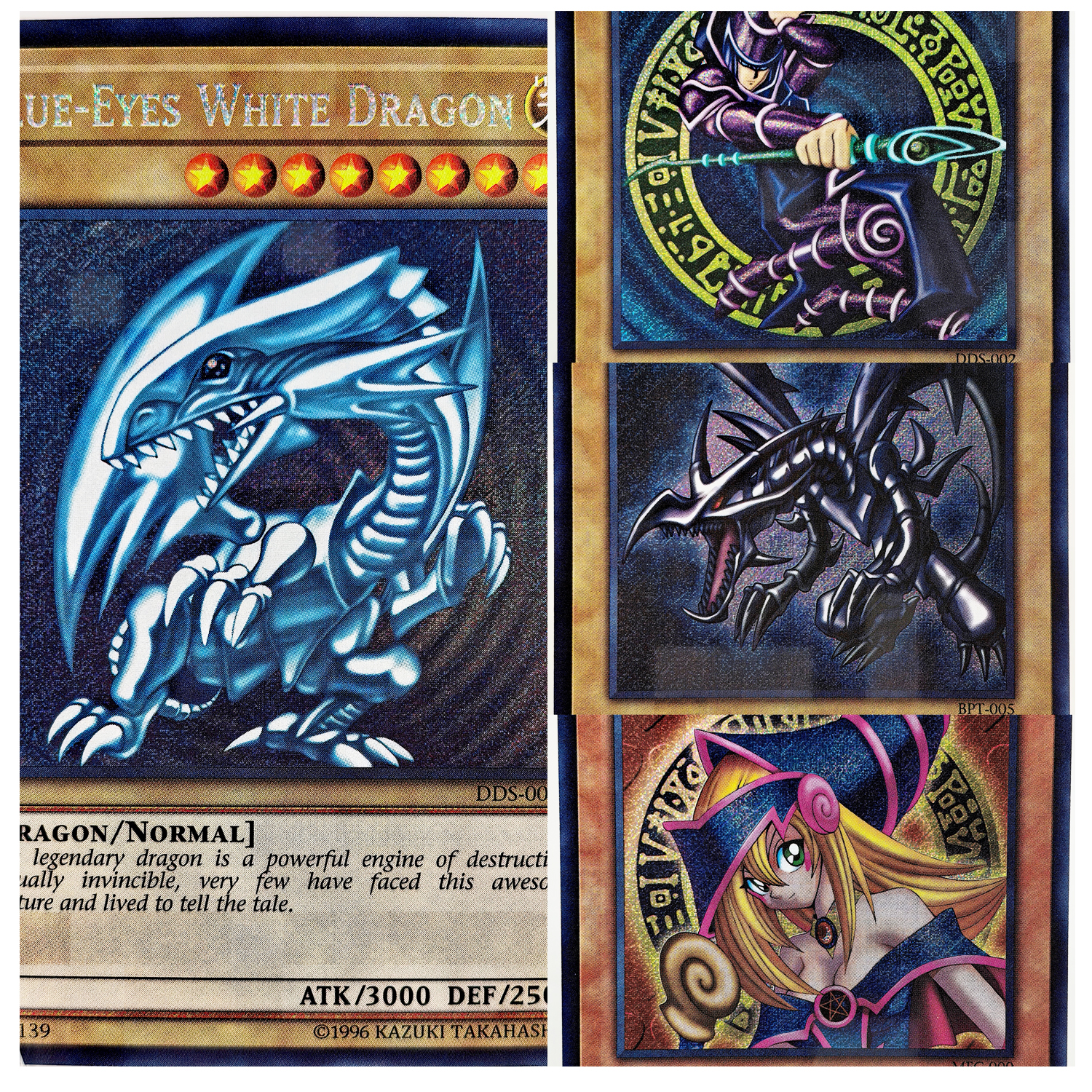 4 шт. Yu Gi Oh ESR Blue Eyes Белый Дракон Темный Волшебник Девушка Переиздание Игрушки Хобби Хобби Коллекционные Игры Коллекция Аниме Карты