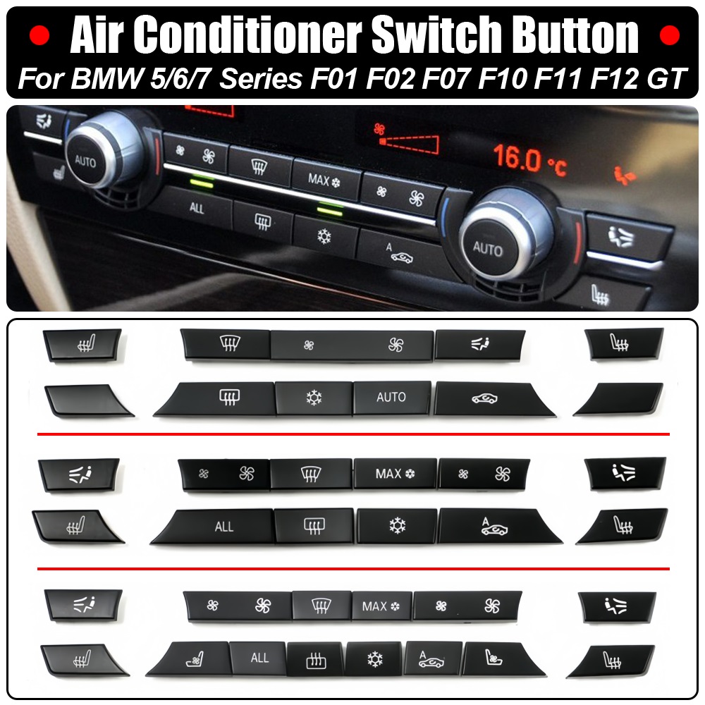 Calentador A/C, Panel de Control de aire acondicionado, cubierta de botón de velocidad del ventilador para BMW 5/7 Series F07 GT/F10/F11 F01/F02, estilo de coche