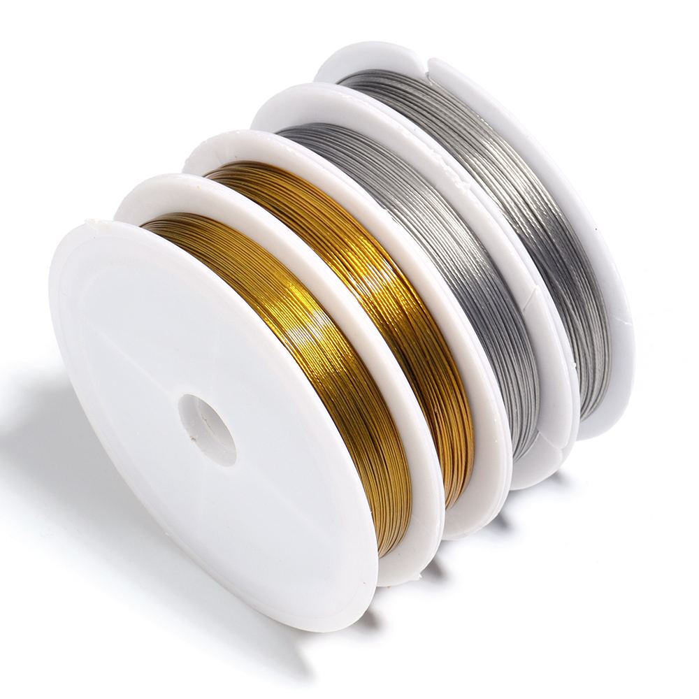 SAUVOO 1 Rotolo di Filo per Perline in Acciaio Inossidabile 0.3-1mm Cavo per Perline Stringa Mestiere Bailing Filo per Scolpire per Creazione di Gioielli Artigianato Fai da Te