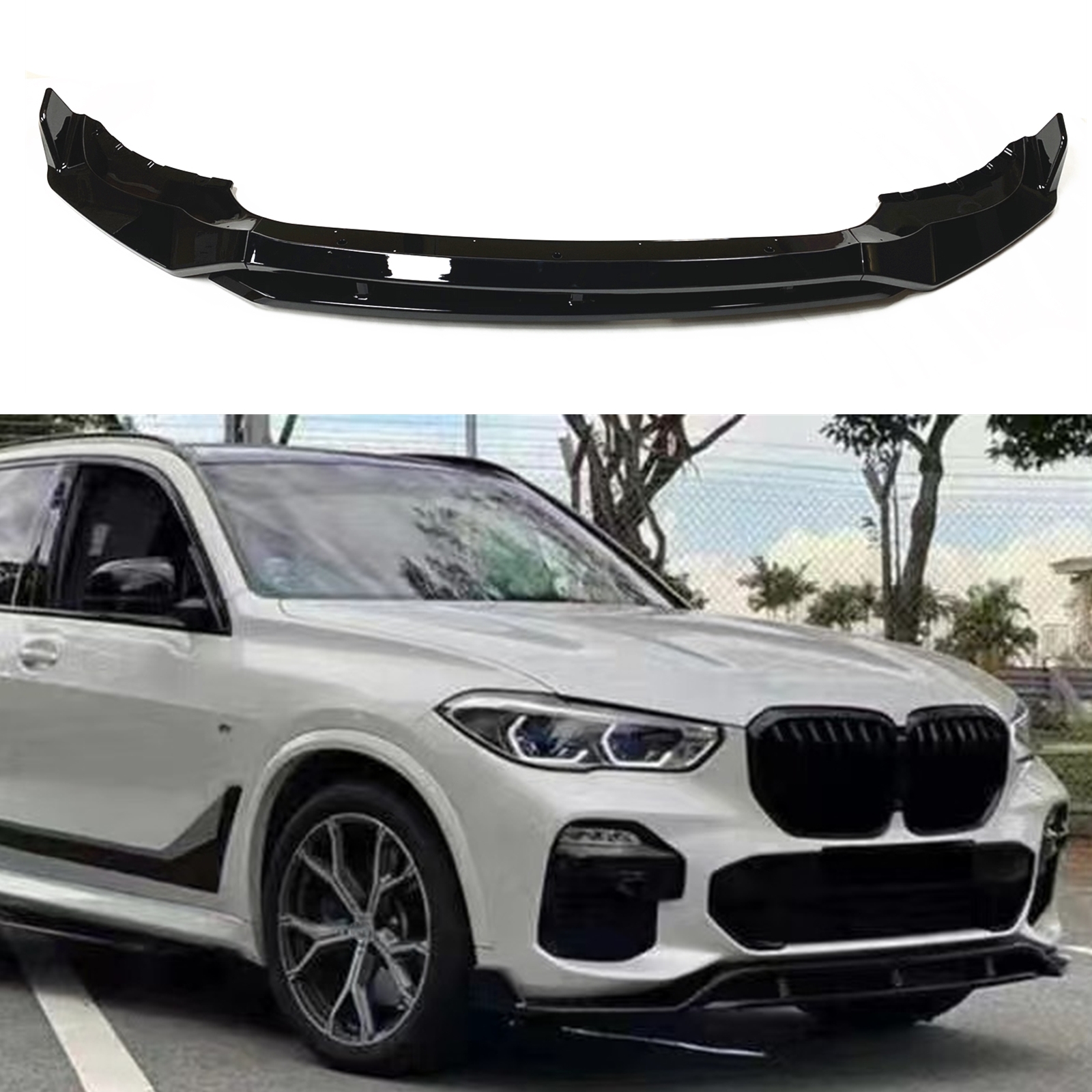 Voor Bmw X5 G05 2019-2023 Auto Voorbumper Spoiler Lip Kit Glanzend Zwart Onderste Splitter Bescherming Beschermplaat Blad Lippe