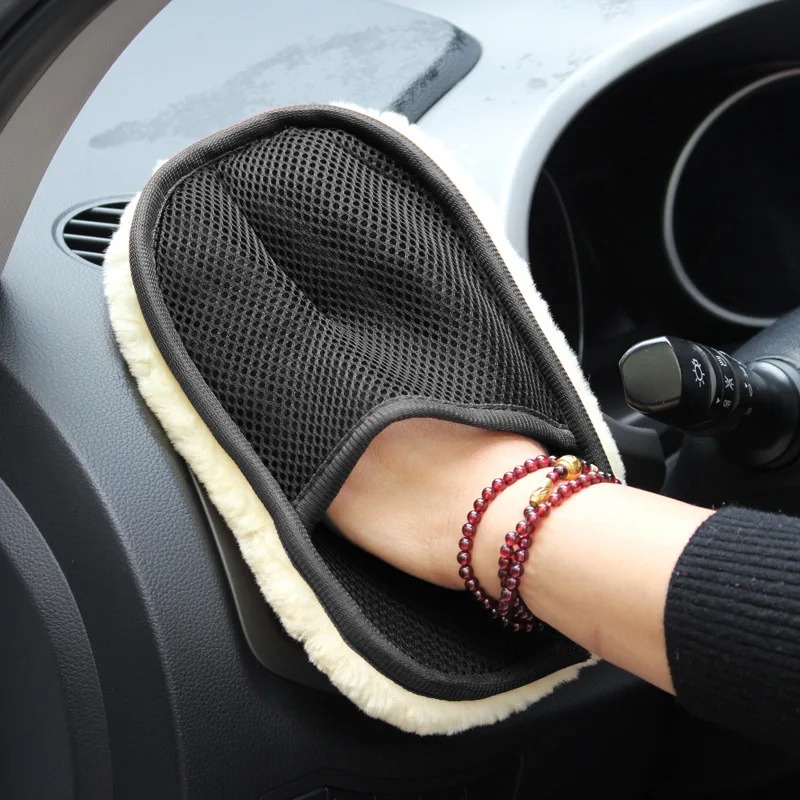 Verdikte fleecehandschoenen voor het wassen van auto's, fleece schoonmaakhandschoenen, auto-onderhoud, wasbenodigdheden, schoonmaakhandschoenen