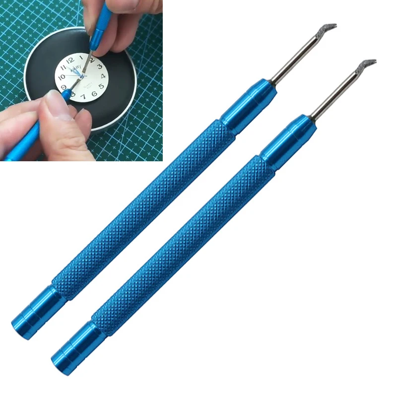 Removedor de manecillas de reloj Manual, herramienta de elevación de extracción de agujas de mano, herramienta de reparación de relojes de acero de aleación, accesorios para relojero, 2 uds.