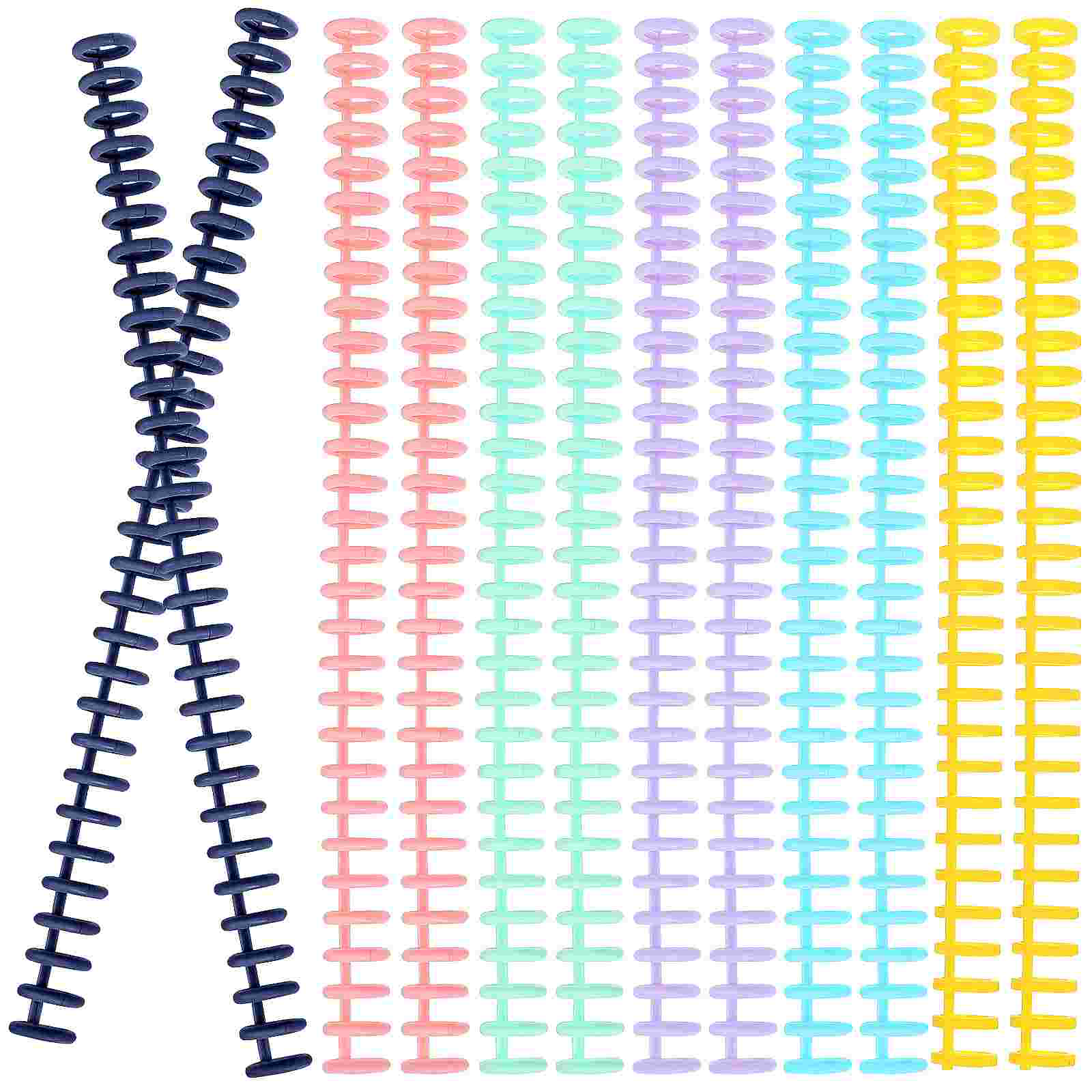 12 Uds. Mecanismo de encuadernación de columna vertebral, carpeta de anillas, peine, encuadernación de espinas, piezas de libro, 30 anillos