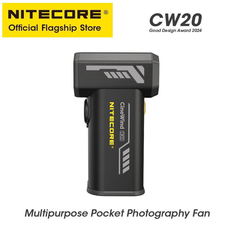 NITECORE CW20 Уличный вентилятор для кемпинга Многоцелевой карманный вентилятор для фотосъемки Электрический портативный воздуходувка для очистки короткого видео