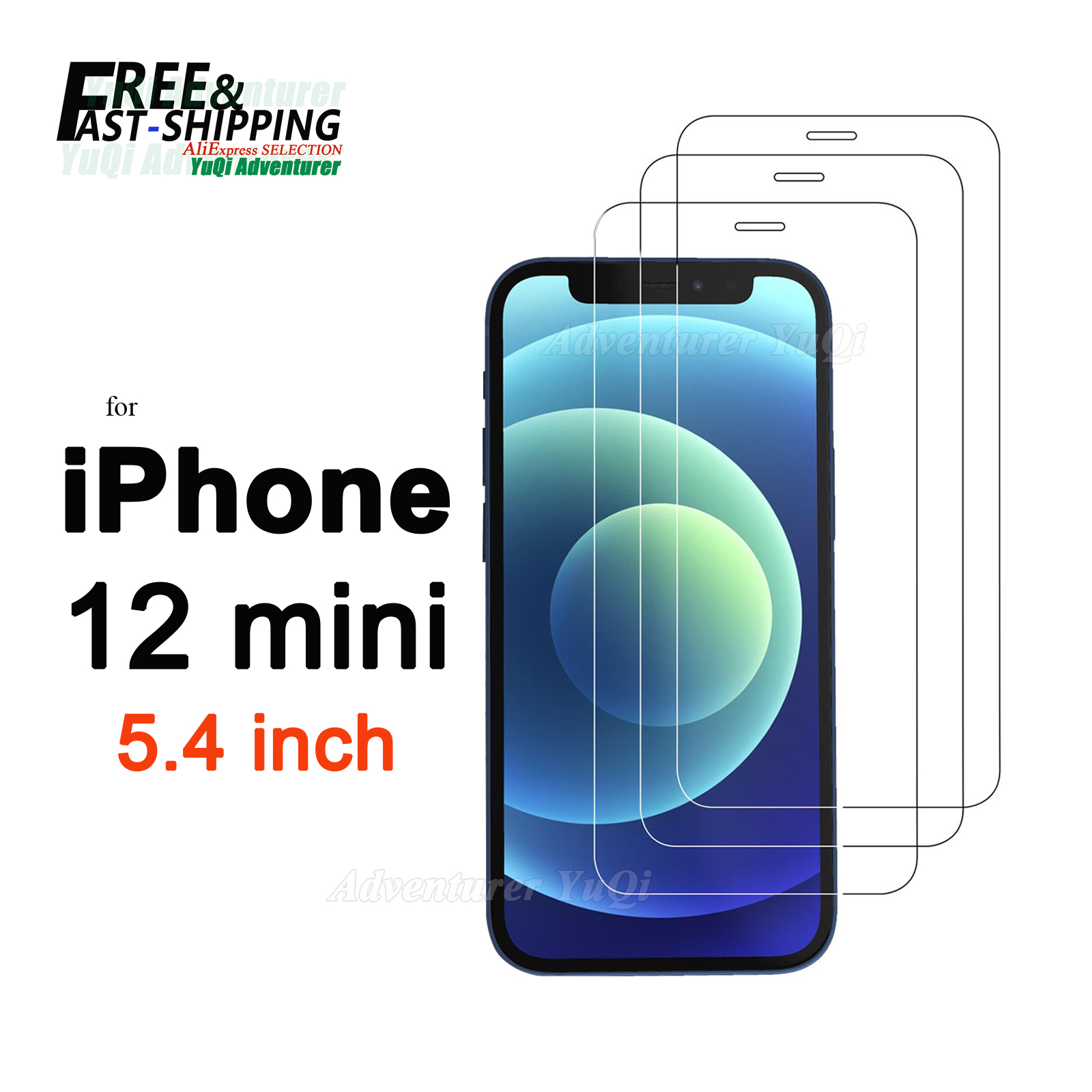 Protetor de tela para iphone 12 mini, 5.4 polegadas, vidro temperado, cristal hd, 9h, anti arranhões, compatível com capa