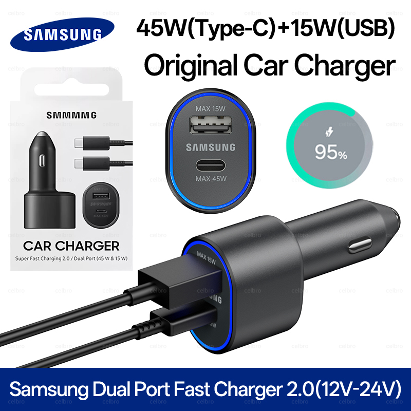 60W Samsung Originele Autolader 45W 15W 25W Type C USB PD Snelle Lader Galaxy S25 S24 A55 A54 A35 Note 20 10 Plus Z Fold 7