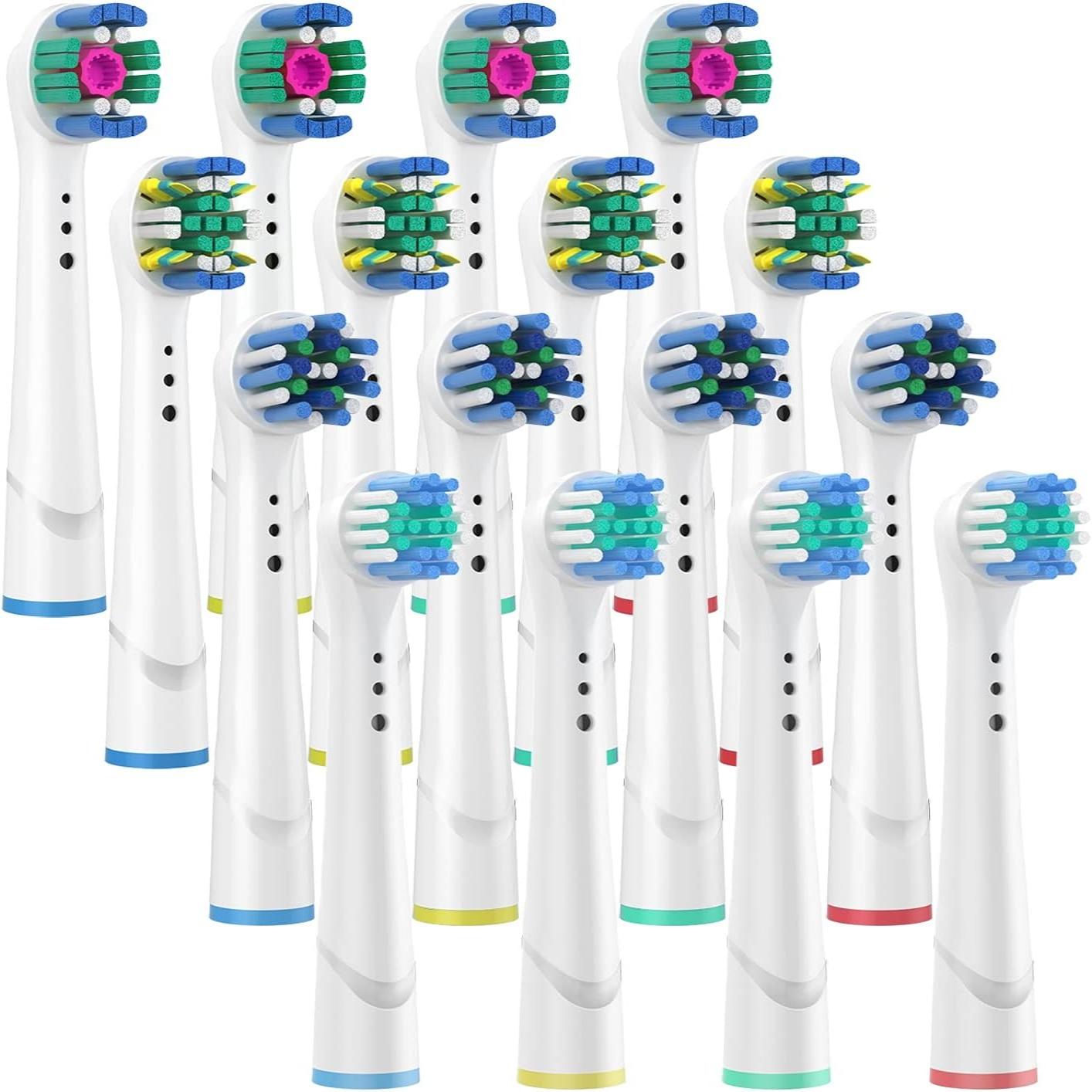 구강 B 전동 칫솔 교체 헤드 리필 용 16/20PCS 브러시 헤드 노즐 Oralb 용 민감한 치실 크로스 액션