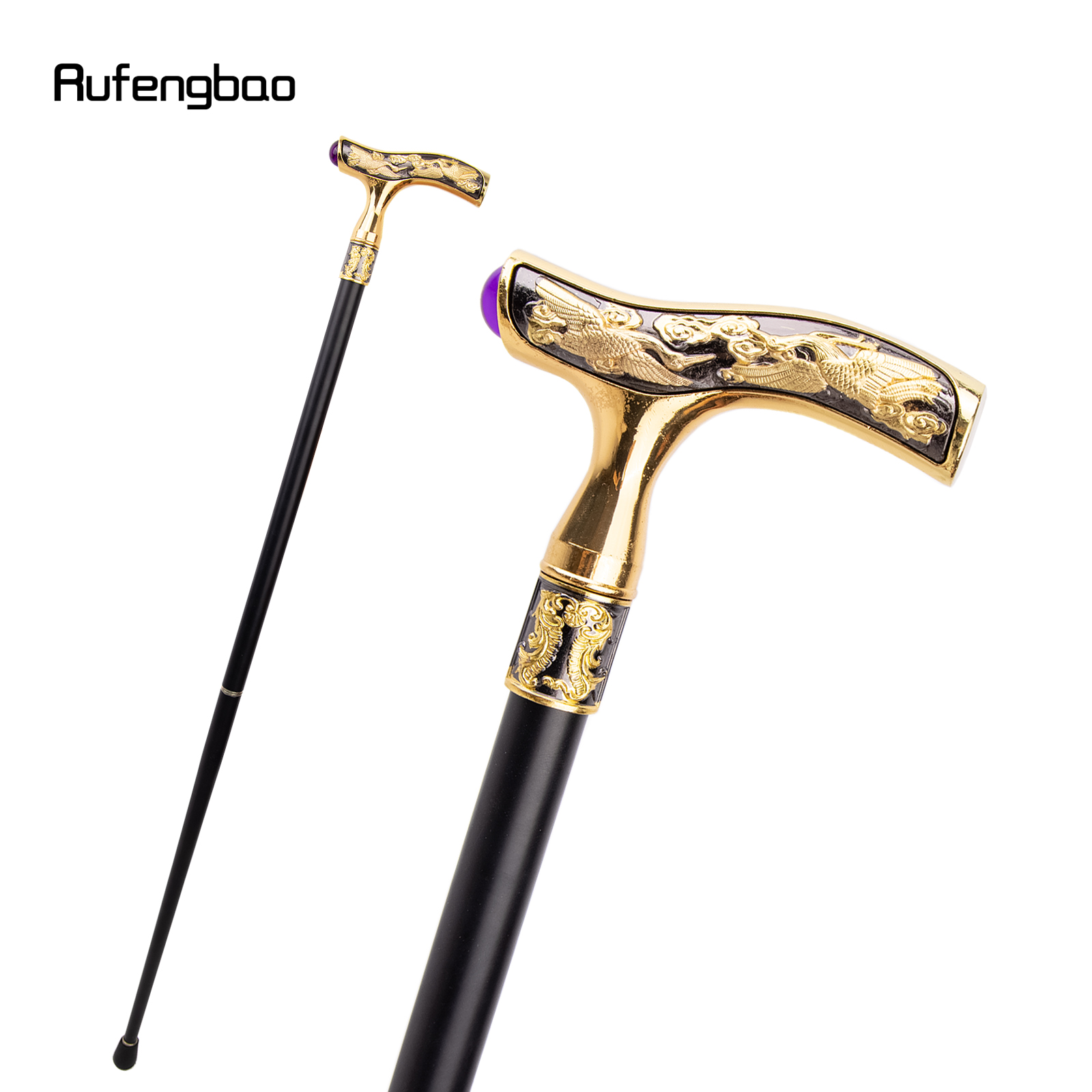 Kraan Wandelstok Paarse Edelsteen Mode Decoratieve Wandelstok Gentleman Elegante Cosplay Riet Knop Crosier 93cm