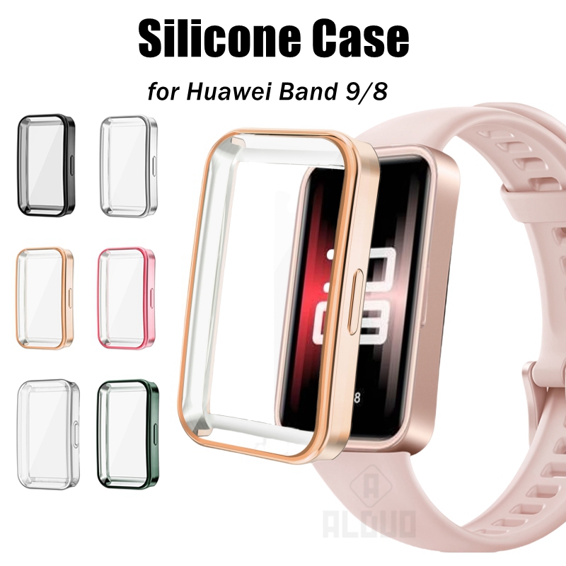 Weiche TPU-Hülle für Huawei Band 9/8 Shell Frame Bumper Displayschutzfolie Glas Band9 Vollklare Schutzhülle