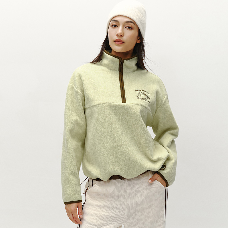 Женские топы Semir, флисовая теплая вышитая зимне-осенняя одежда 2024, толстовка из мягкого флиса, теплая свободная посадка, повседневная одежда, новинка 2023 года