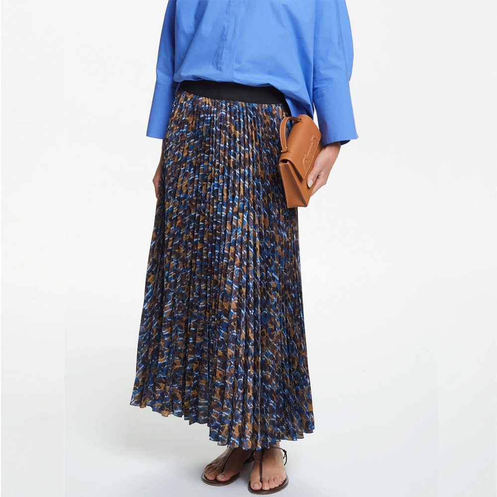 CHCH Elegant Leopard Floral พิมพ์กระโปรงยาวผู้หญิงเซ็กซี่สูงเอว Midi กระโปรง Office Lady Bodycon กระโปรงสาย