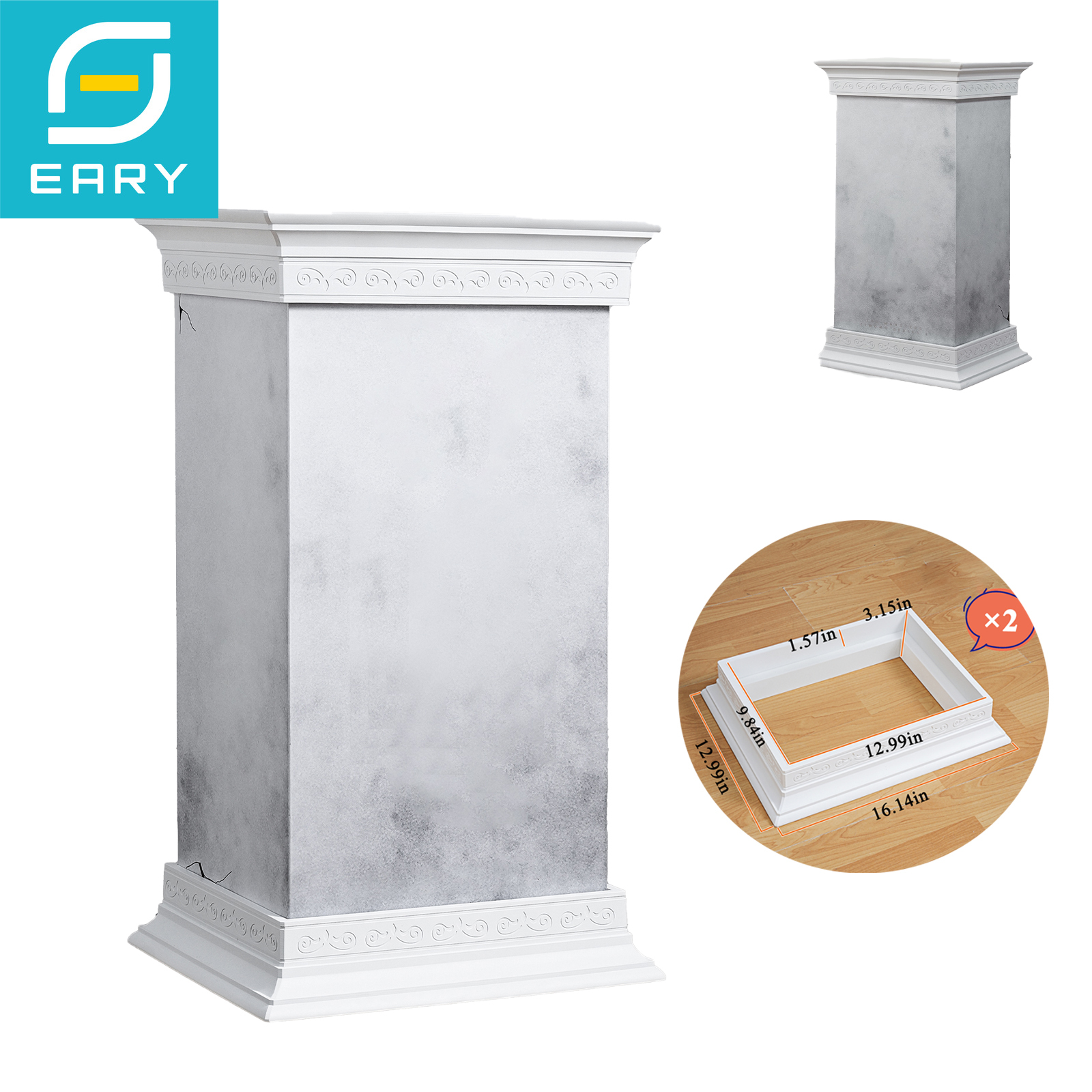 Eary Monster Display Case for Labubu Zimomo Angel Only Roman Column Base Art Display Box for Doll Toy Diy Box Easels Accessories