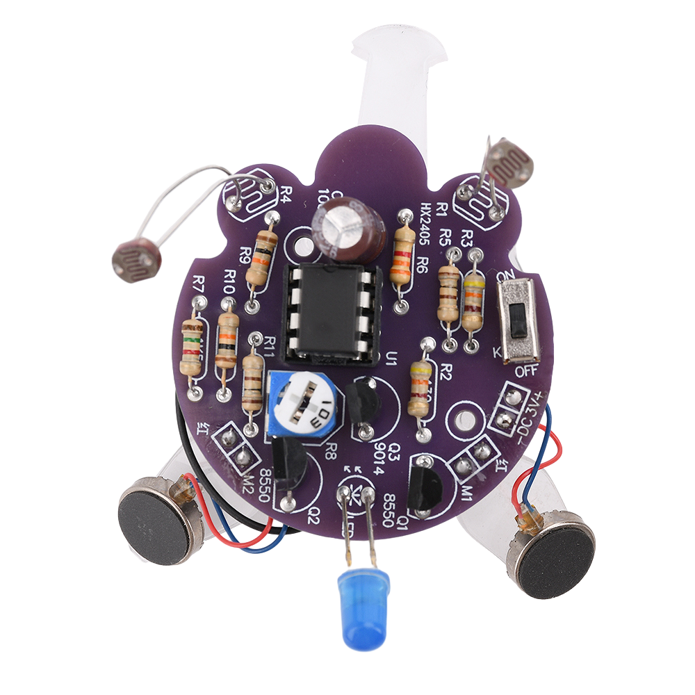 1 zestaw światłoczuły mobilny robot zestaw do samodzielnego montażu Firefly DIY części ogonowe światło oddechowe zabawne elektroniczne części zamienne