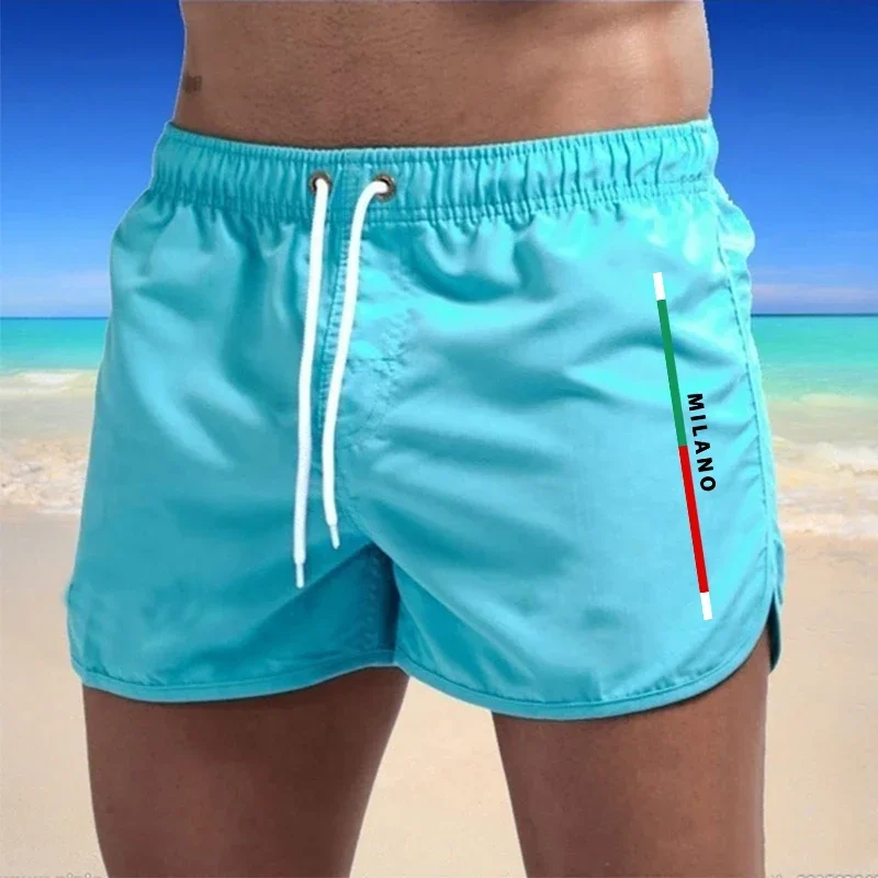 Zomerse, sneldrogende strandshorts voor heren, surfshorts met casual print, elastische taille, zomersurfshorts, stijlvolle bovenkledingshorts