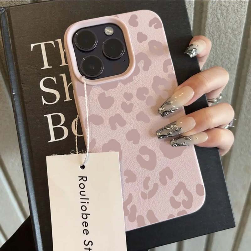 Handyhülle für iPhone 16e 16 15 14 13 12 11 Pro Max 16 Plus XS Max X XR Minimalistischer Leopardenmuster Lichee-Muster Weiche TPU-Abdeckung
