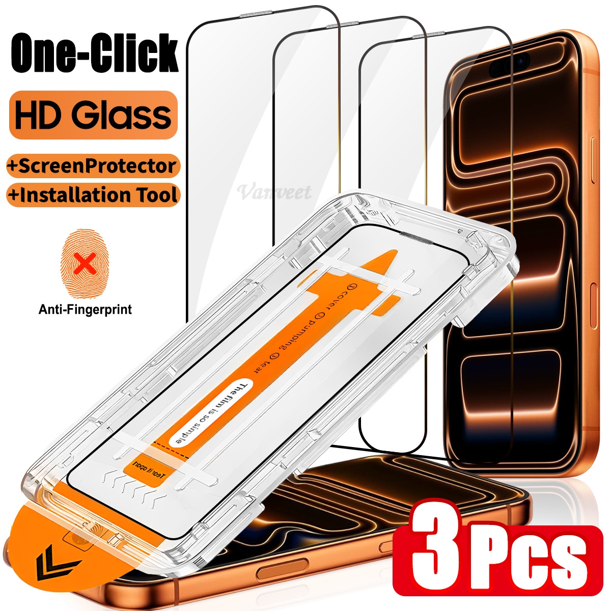 Protector de Pantalla HD y de Privacidad con Revestimiento Oleofóbico (3 Piezas) para iPhone 17/17 Pro Max Air 17Pro, Película Antipolvo con Alineación Automática para iPhone 17
