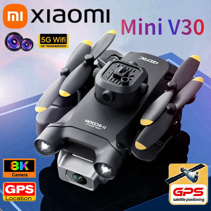 XIAOMI V30 Mini Drone avec caméra HD 8K FPV RC Drones professionnel cinq côtés évitement d'obstacles hélicoptère Drone jouet UAV 10000M