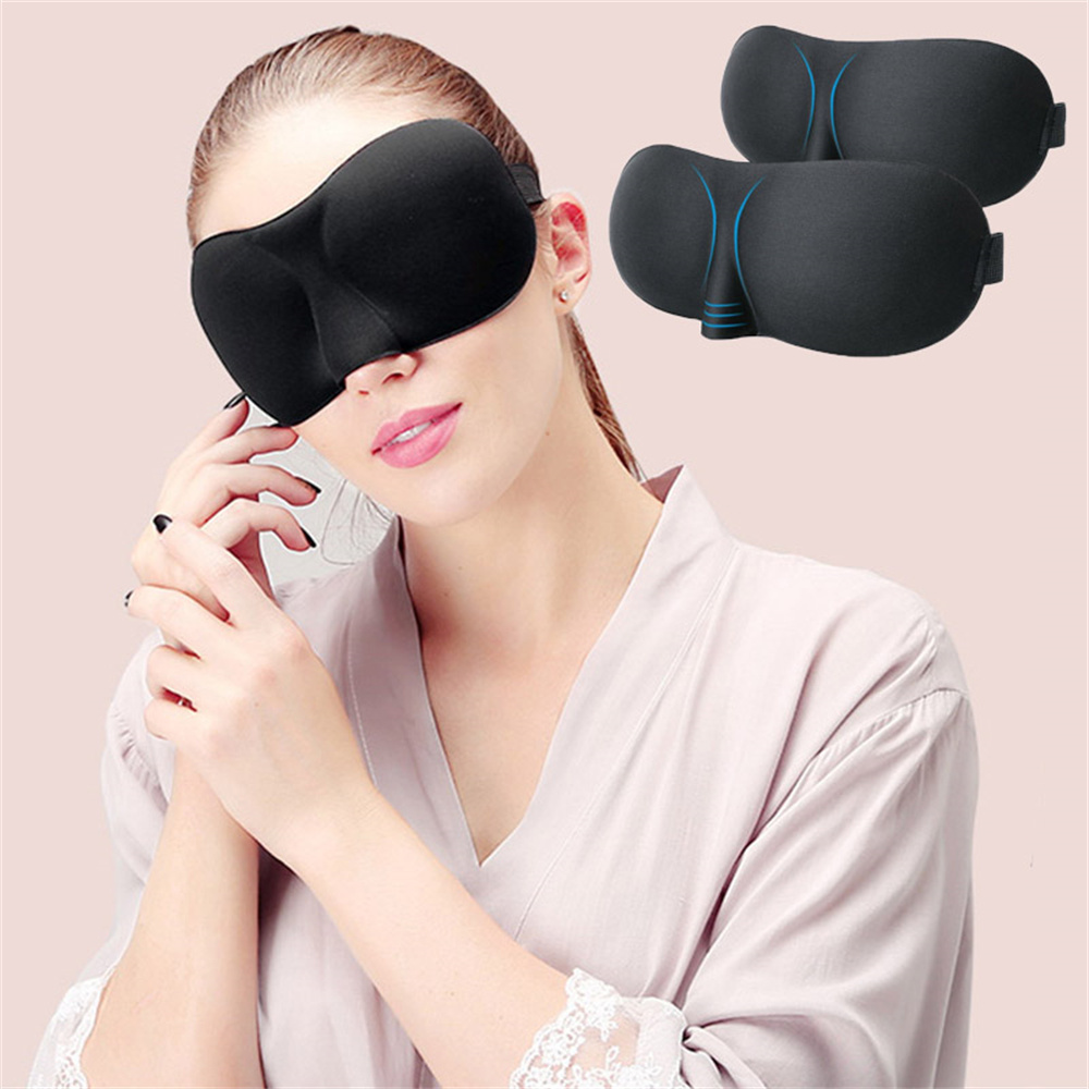 Mascarilla para dormir 3D transpirable, mascarilla para ojos opaca fuerte, venda para los ojos portátil suave, parasol de viaje para la escuela, el hogar y la Oficina