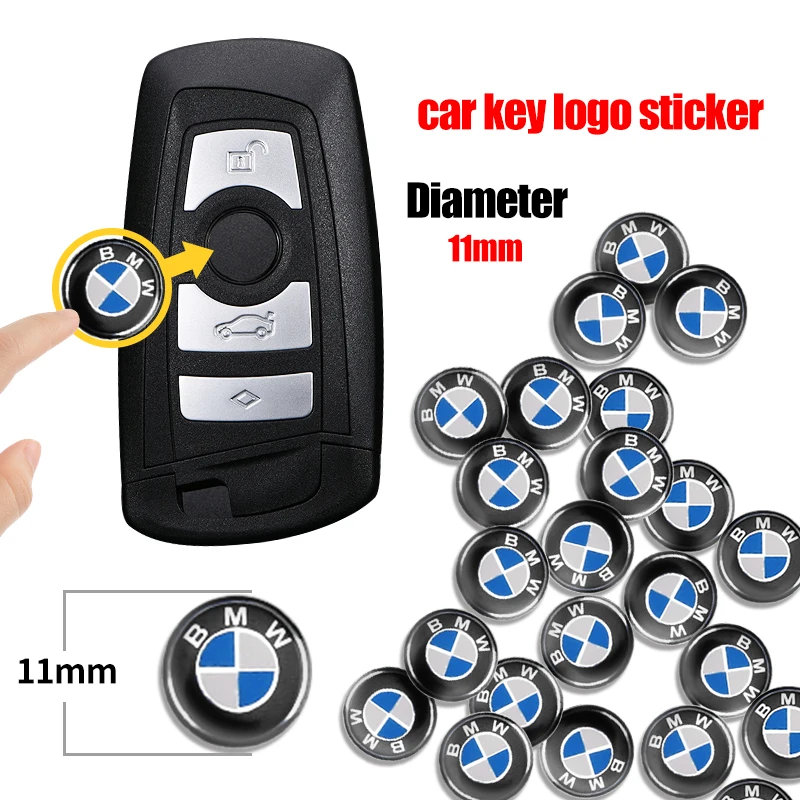 Insignia de emblema de llave remota de coche, pegatina de botón de Radio para BMW M Performance E46 E47 E49 F30 F80 E36 E46 E93 E92 F34 F31 Z4 X7, 11/14mm