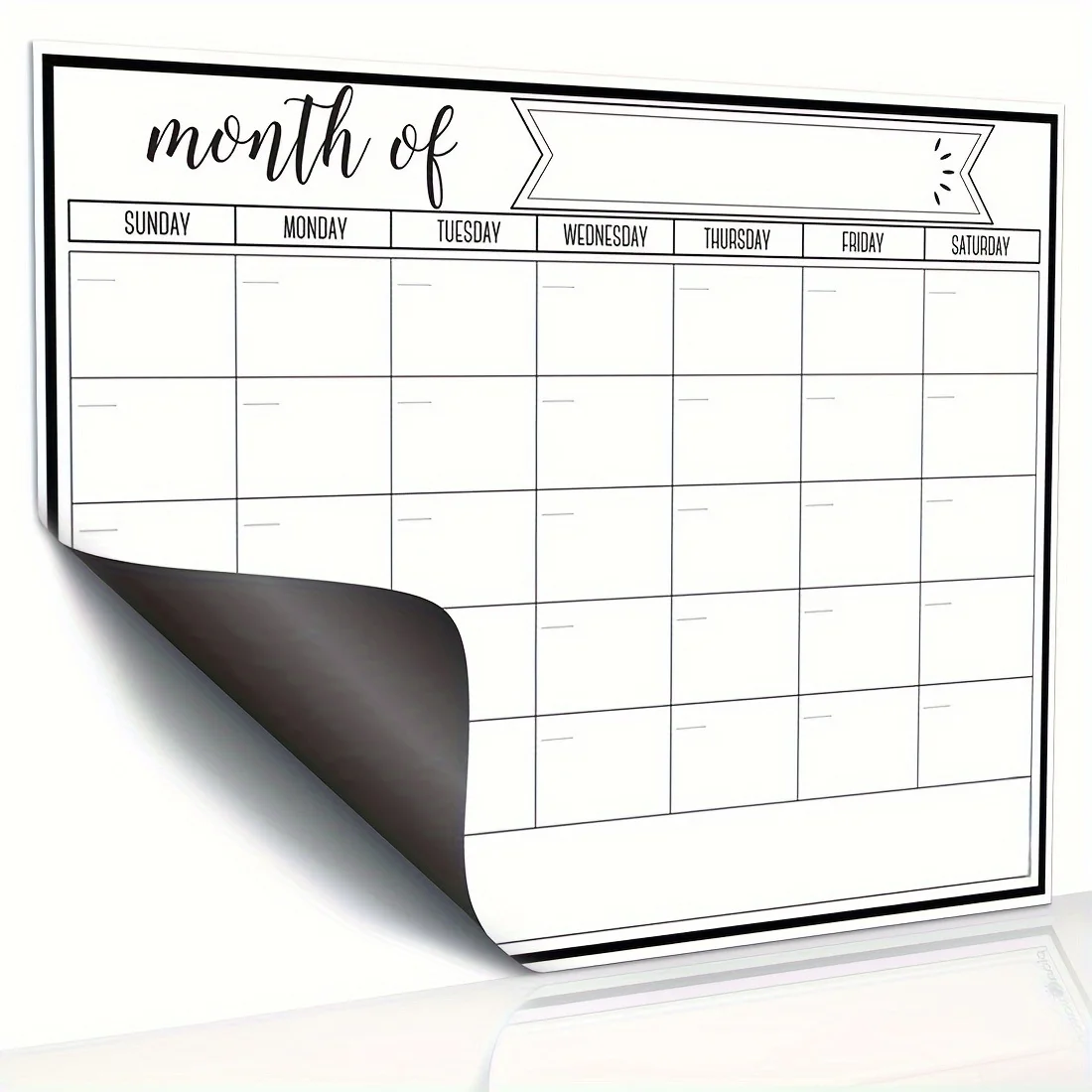 Calendrier de réfrigérateur magnétique effaçable à sec, 1 pièce, calendrier de tableau blanc, adapté à la cuisine et à la planification