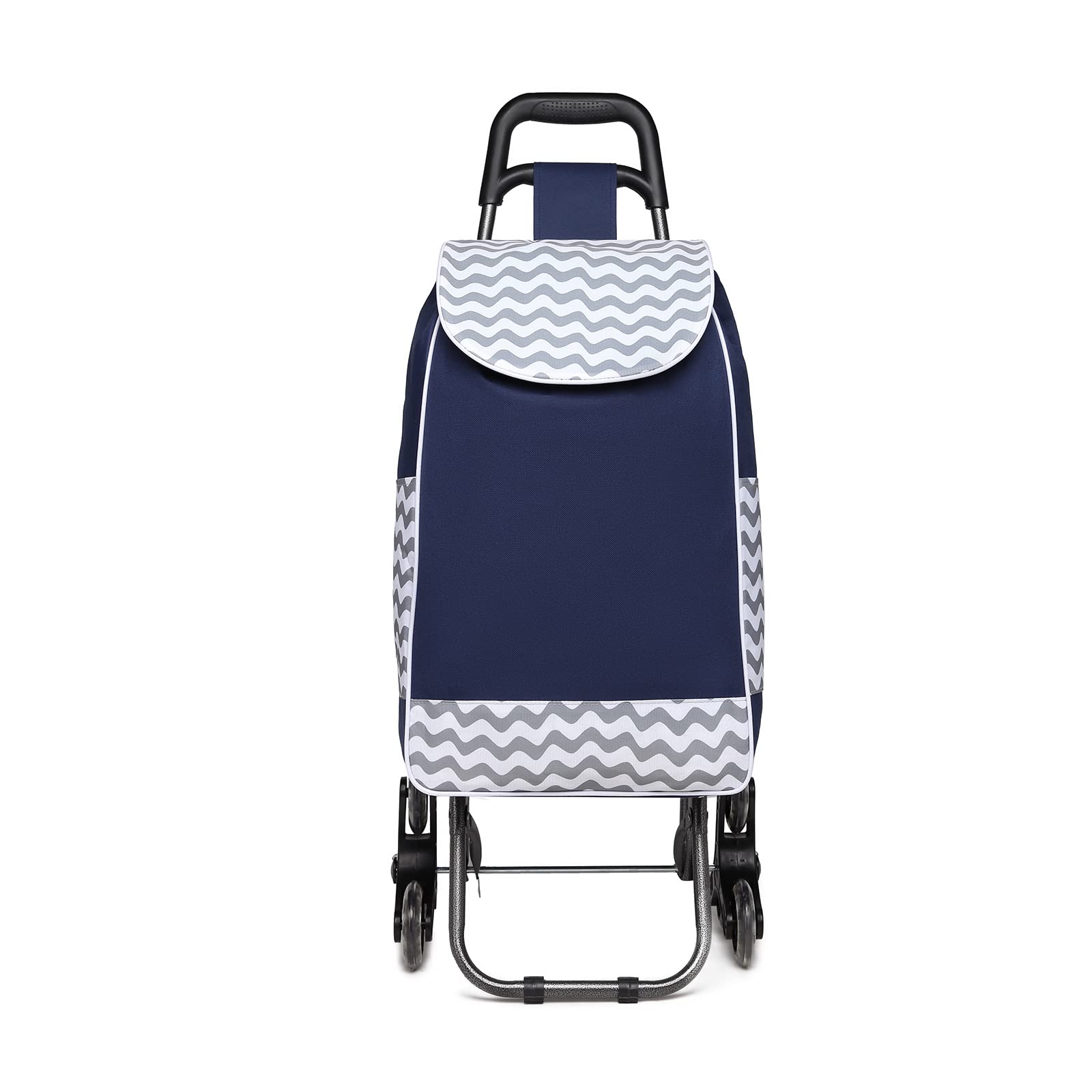 Kono-carrito de compras plegable estable 2 en 1, carrito de compras multifunción, carrito de escalera con 3 ruedas silenciosas