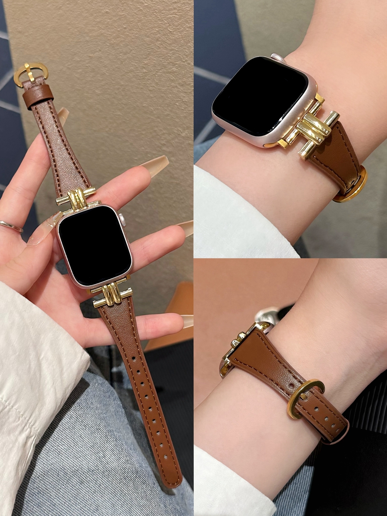 Кожаная петля Correa для Apple Watch Band Series Ultra 11/10/9/8/7/6/5/4/3/2/1 SE 38 мм 40 мм 41 мм 42 мм 44 мм 45 мм 46 мм 49 мм Ремешок