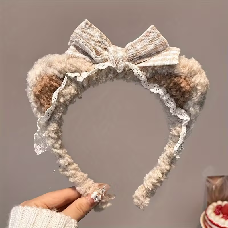 1 faixa de cabelo com orelhas de urso, acessório de cabelo macio, presente de dia dos namorados, festa temática, roupa casual
