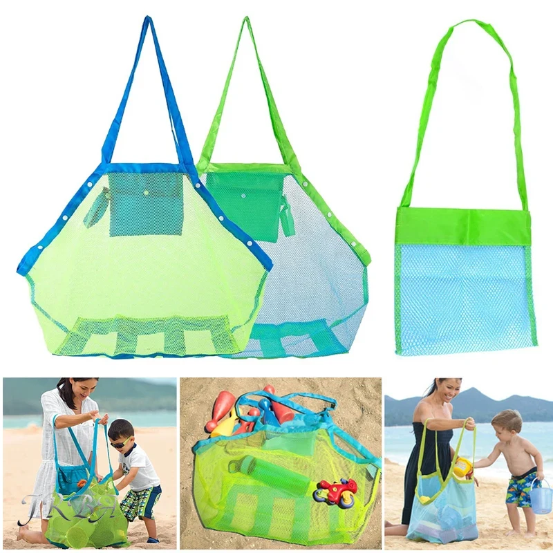 Bolsa de Praia Portátil para Crianças, Anti-Areia, Impermeável, Rede de Armazenamento de Brinquedos, Grande Capacidade, Bolsa de Viagem para Toalhas ao Ar Livre