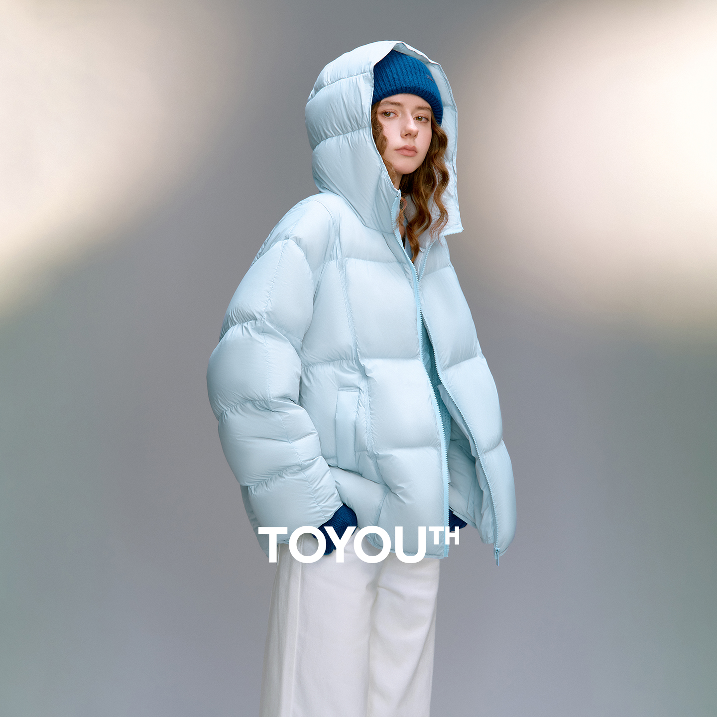 เสื้อแจ็คเก็ตดาวน์สำหรับผู้หญิง TOYOUTH รุ่นปี 2025 ฤดูหนาว ใหม่ กันน้ำ นุ่มพิเศษ ทรงปีกจักจั่น สไตล์พัฟเฟอร์  ผ้าขนเป็ด 90% เสื้อคลุมกันหนาว