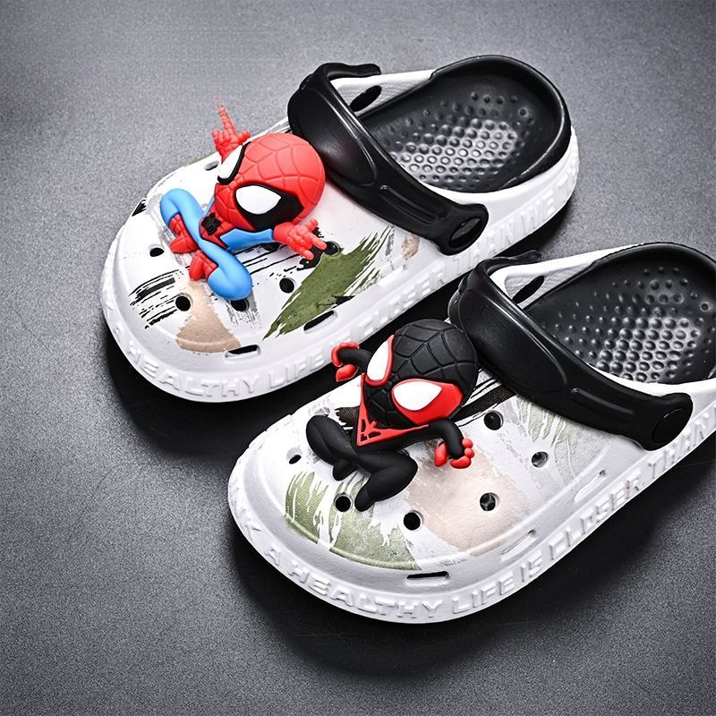 Disney crianças sapatos casuais sandálias de eva meninos meninas dos desenhos animados anti deslizamento sola macia crianças praia branco preto sapatos tamanho