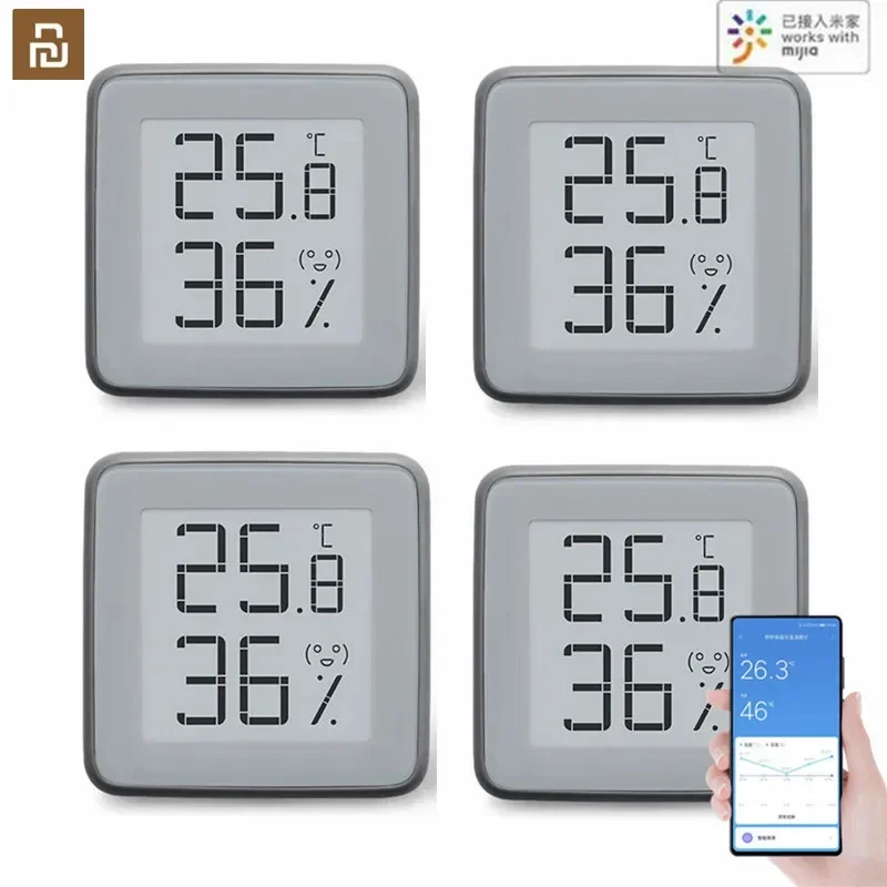 Termómetro higrómetro compatible con Bluetooth MMC, pantalla de tinta electrónica BT2.0, Sensor inteligente de temperatura y humedad, funciona con la aplicación Mi Home