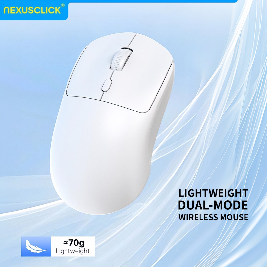 NexusClick 2026 Nieuwe 2.4G/Dual-mode Oplaadbare Draadloze Muis, Ergonomische Gaming- en Kantoormuis 800-1200-1600 DPI voor PC en Laptop
