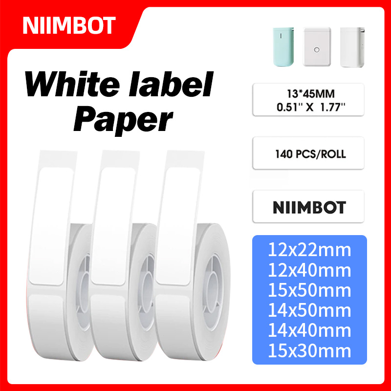 NiiMBOT-rollo de pegatinas térmicas D110, mini impresora térmica portátil, resistente al agua, D11, D101