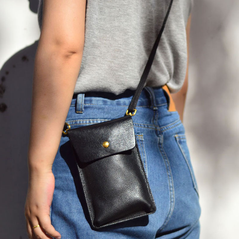 AETOO Torba na telefon komórkowy damska crossbody nowa mini skórzana warstwa wierzchnia skóra bydlęca wszystkie pionowe pojedyncze ramię torebka na klucze