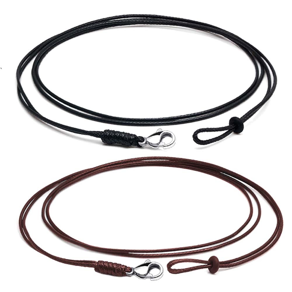 Catena in corda di cuoio intrecciata in acciaio inossidabile a doppio filo da 1 mm per bracciale fai da te, collana, creazione di gioielli, materiale per accessori