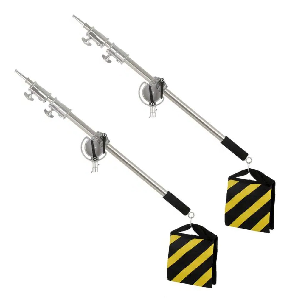 2 Pack Kruis Arm Foto Studio Kits Licht Stand Muur Fietsondersteuning Draagbare Gewicht Tas Fotostudio Accessoires Magic Rod 2.49M
