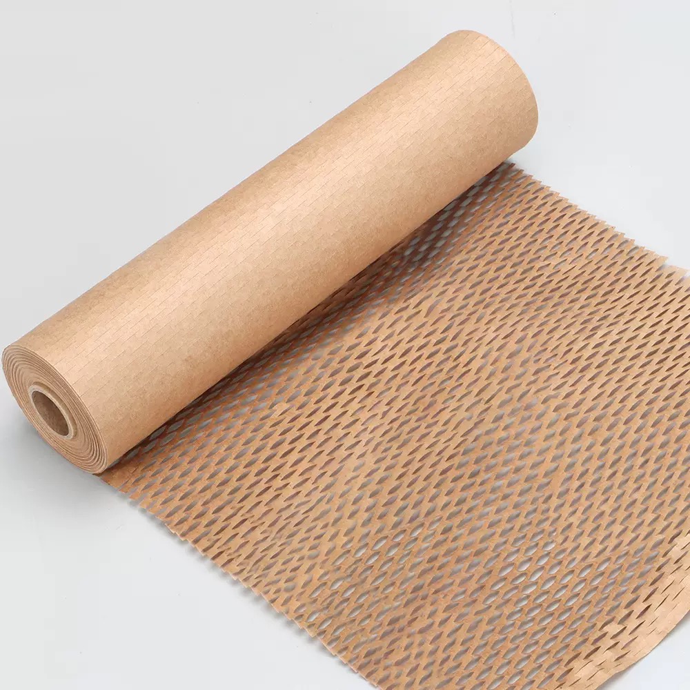 Rollo de papel de regalo en forma de panal, papel kraft de 30 cm × 10 m, adecuado para fines de empaquetado en movimiento/transporte/artwork