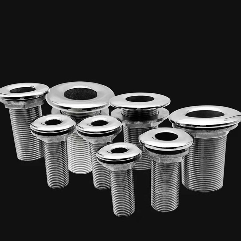 Stainless Steel Boat Marine Drain Vent 1 3/4 3/8 1/2 Inch Yacht Water Outlet Port Bilge Pump Straight Thru-Hull Valve Fitting