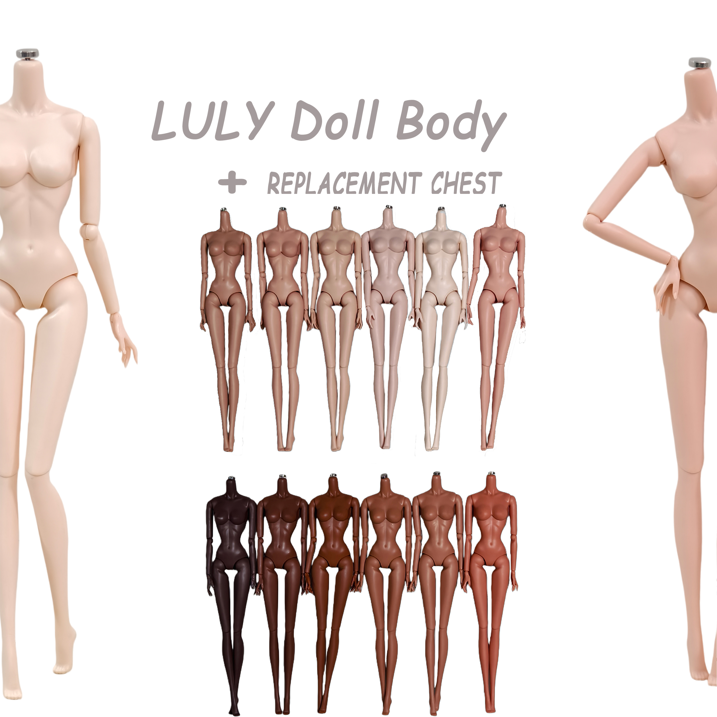 НОВЫЙ КОМПЛЕКТ ТЕЛА КОКЛИНГА LULY 1/6, 12 оттенков кожи, высококачественное съемное тело для кукол Барби/IT Doll Head