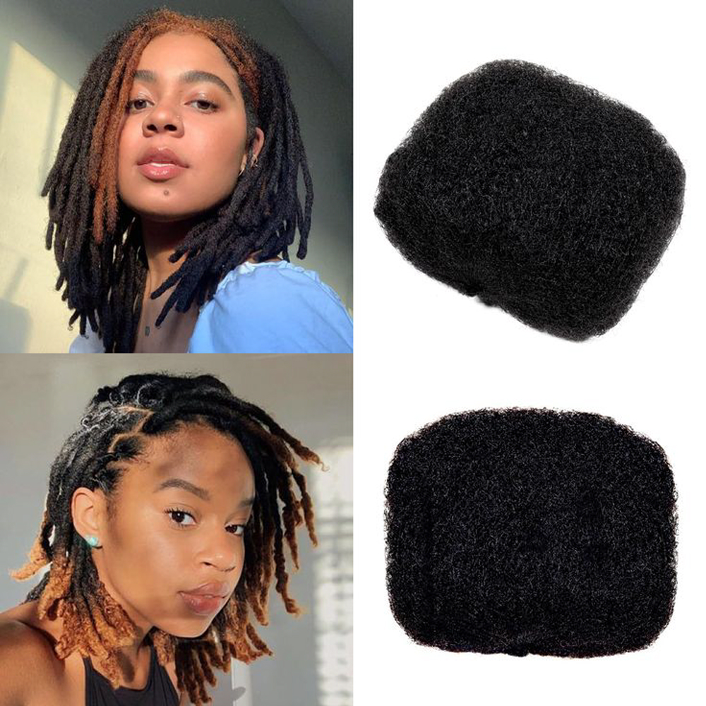 Cabelo humano afro crespo em massa para extensões dreadlock, locais de reparo, trança torcida, cabelo 100% humano, pode ser descorado e tingido