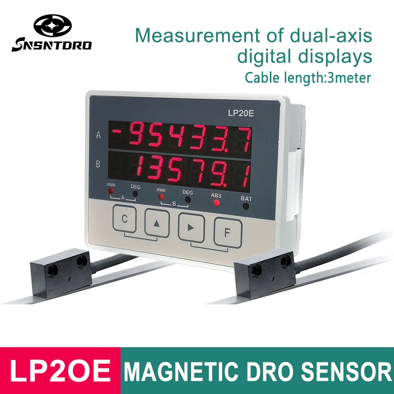 LP20E 2 Axis Digit Display DRO Magnetic sensor magnetic tape displacement readout scale CNC lathe machine tool woodworking