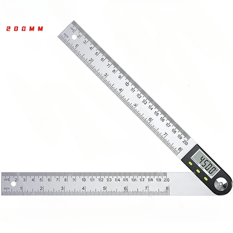 Penggaris Digital elektronik, alat pengukur sudut Goniometer Stainless Steel, penggaris pertukangan Horizontal 360 derajat