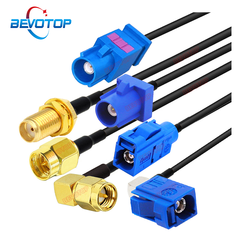 Fakra-Adaptateur Coaxial Type-C Mâle/Femelle vers SMA Mâle, Câble RGAnthcable, Extension d'Antenne de Navigation GPS de Voiture, RF