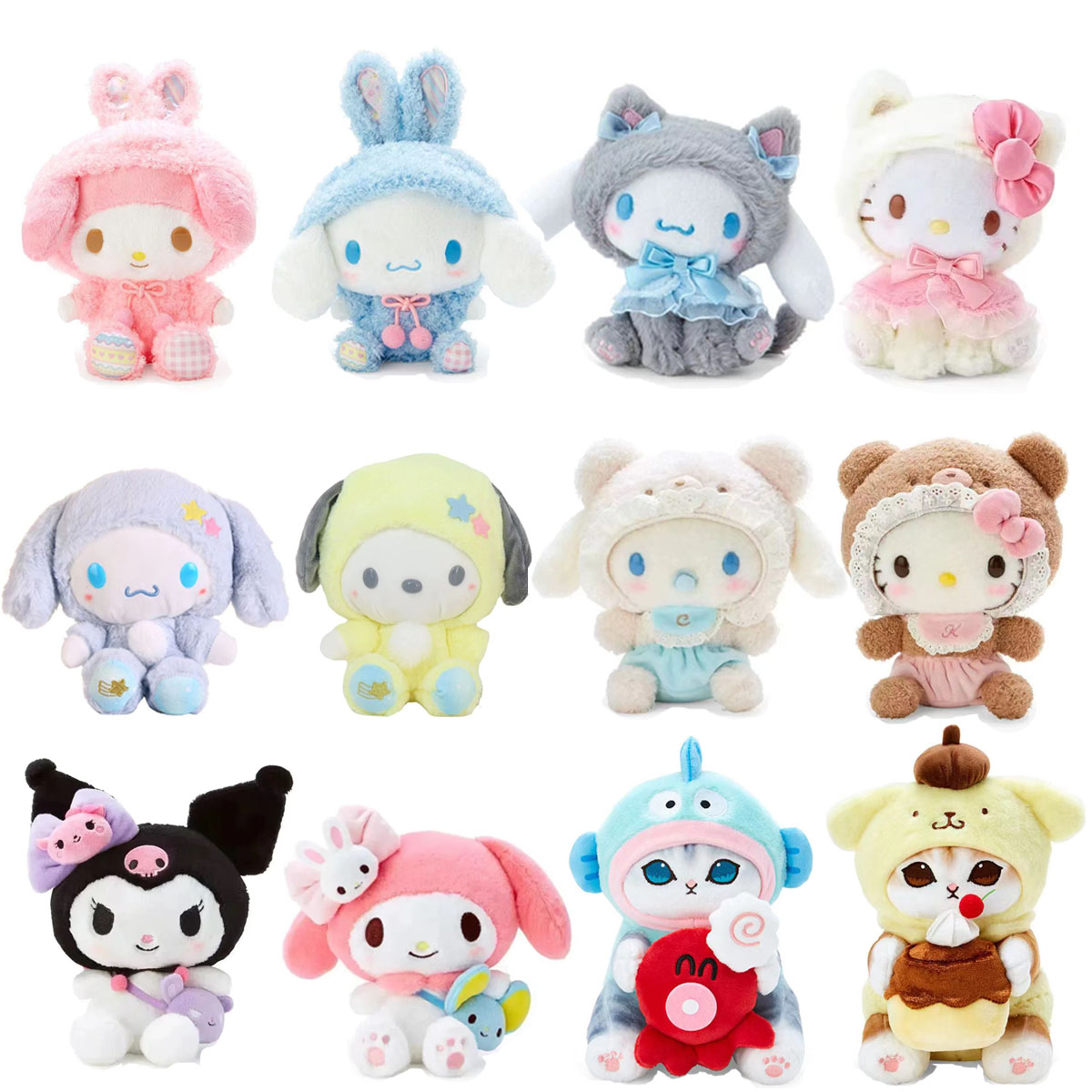 Sanrio оригинальные плюшевые игрушки Kawaii Hello Kitty My Melody декор комнаты Kuromi плюшевая кукла Cinnamoroll сумка брелок для подарков