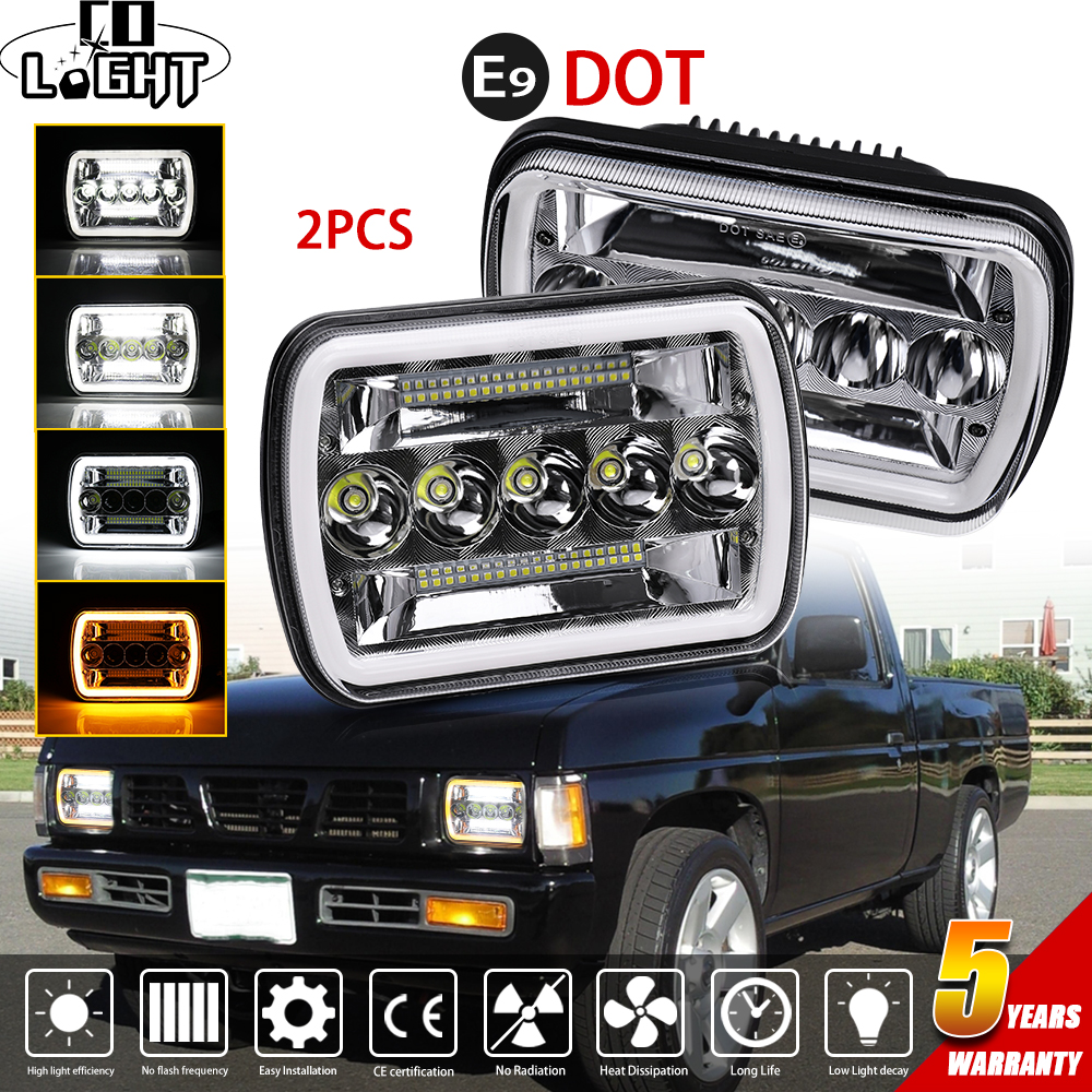 CO LIGHT 400W 5x7 дюймов Светодиодные фары 7x6 80000LM Светодиодные фары Hi/Low Turn Signal Dot E9 DRL для Offroad 4x4 Аксессуары 12 В 24 В