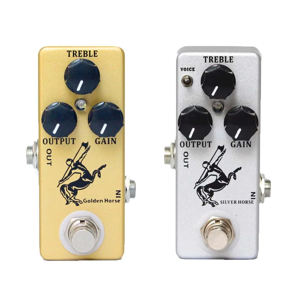 MOSKY Pedal efek Overdrive gitar kuda emas/perak Bypass sejati suku cadang gitar Metal & Aksesori